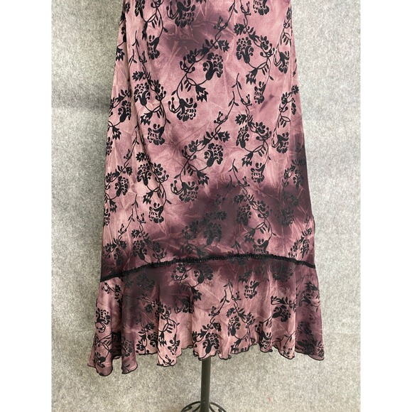 Y2K Speechless Pink Black Floral Dress Velvet Bow Goth Fairycore 90s Revival S - Picture 5 of 12